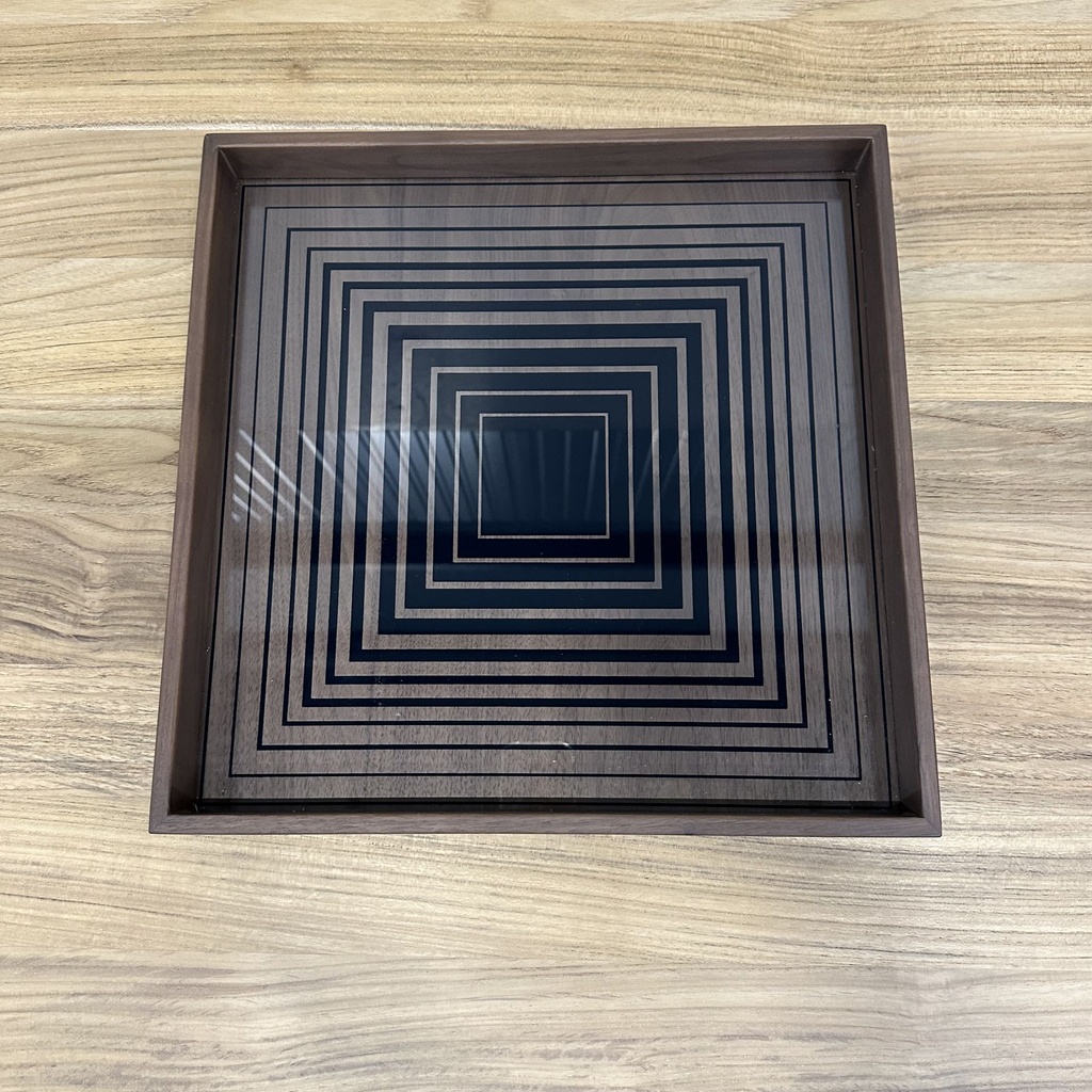 Ink squares glass tray