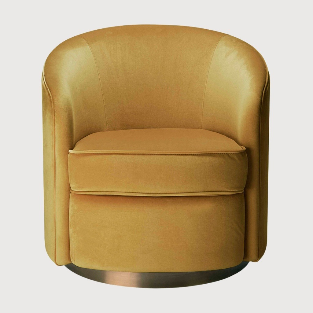 Swivel armchair - gold velvet