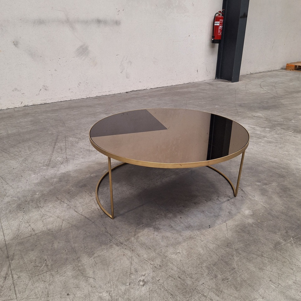 Geometric bronze round coffee table