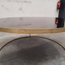 Geometric bronze round coffee table