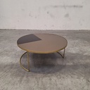 Geometric bronze round coffee table