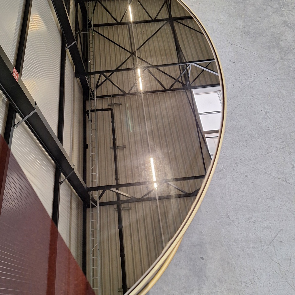 Geometric bronze round coffee table