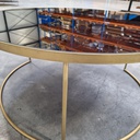 Geometric bronze round coffee table