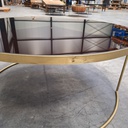 Geometric bronze round coffee table