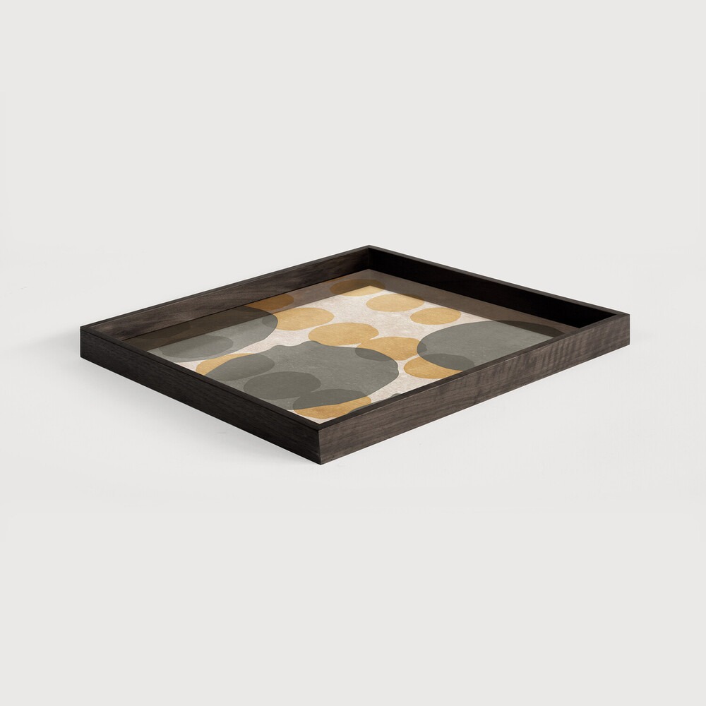 Cinnamon Overlapping Dots glass tray TEMPLATE