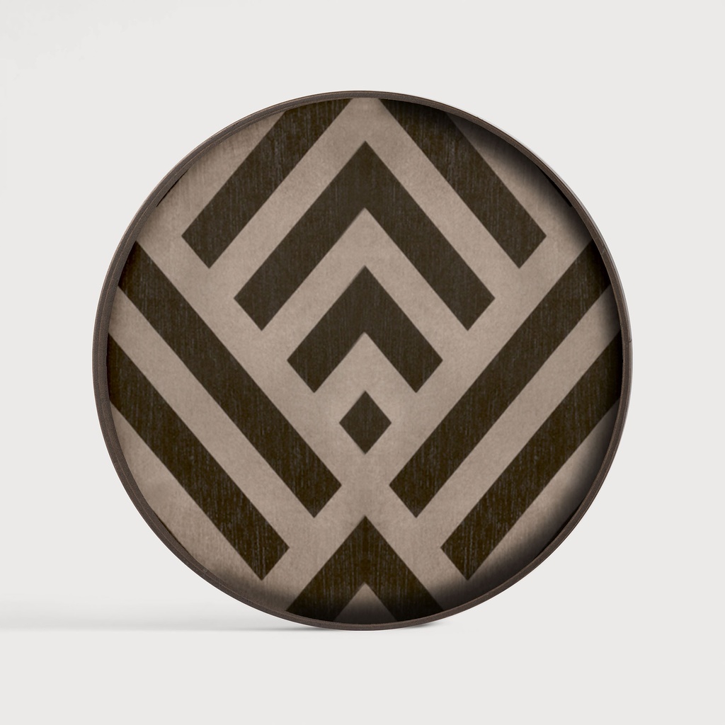 Graphite Chevron wooden tray