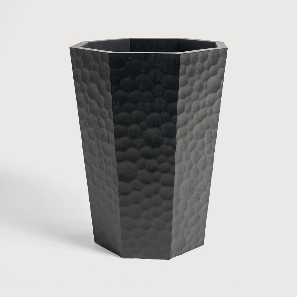 Black Chopped paper basket - mahogany