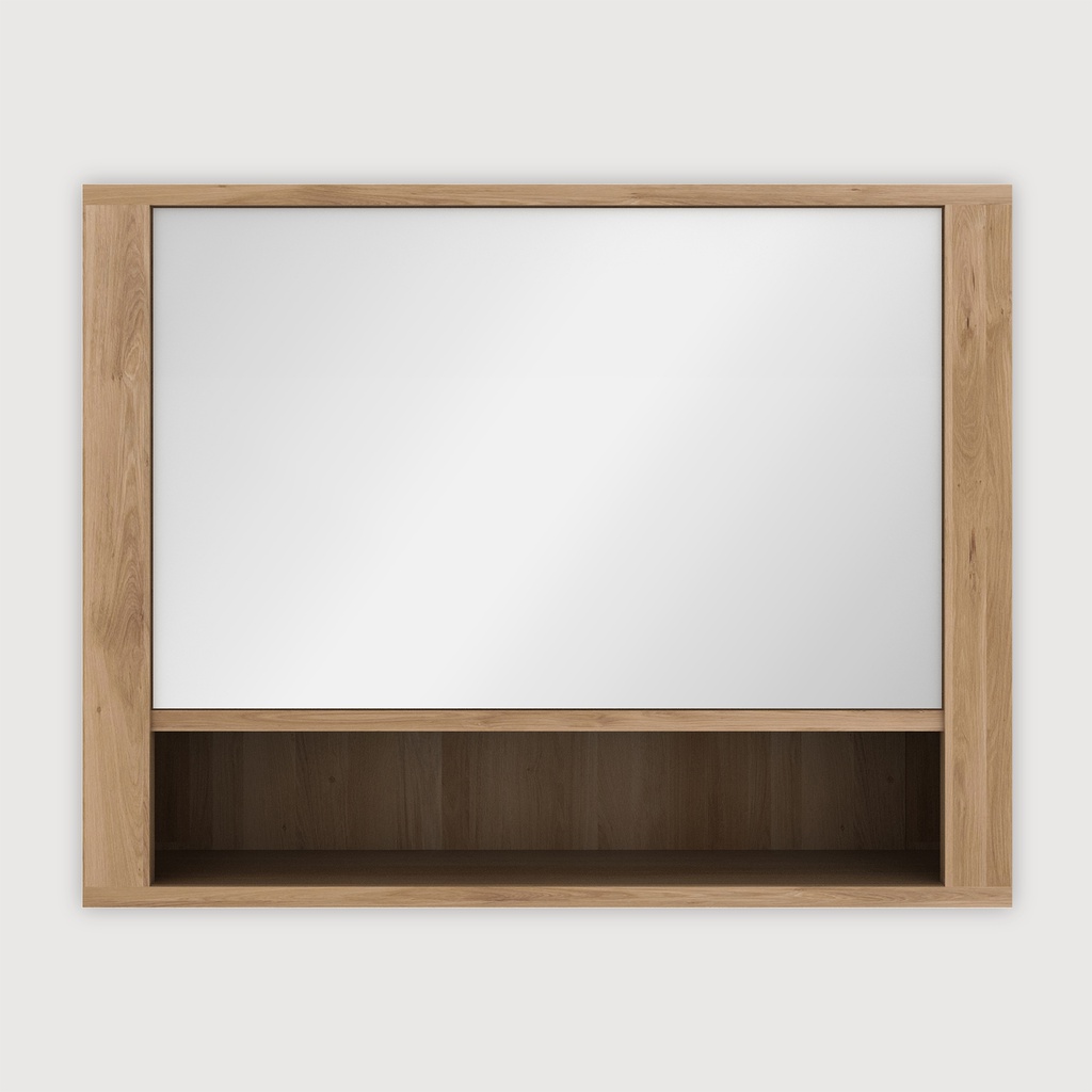 Oak Shadow bathroom mirror - 1 flip up door